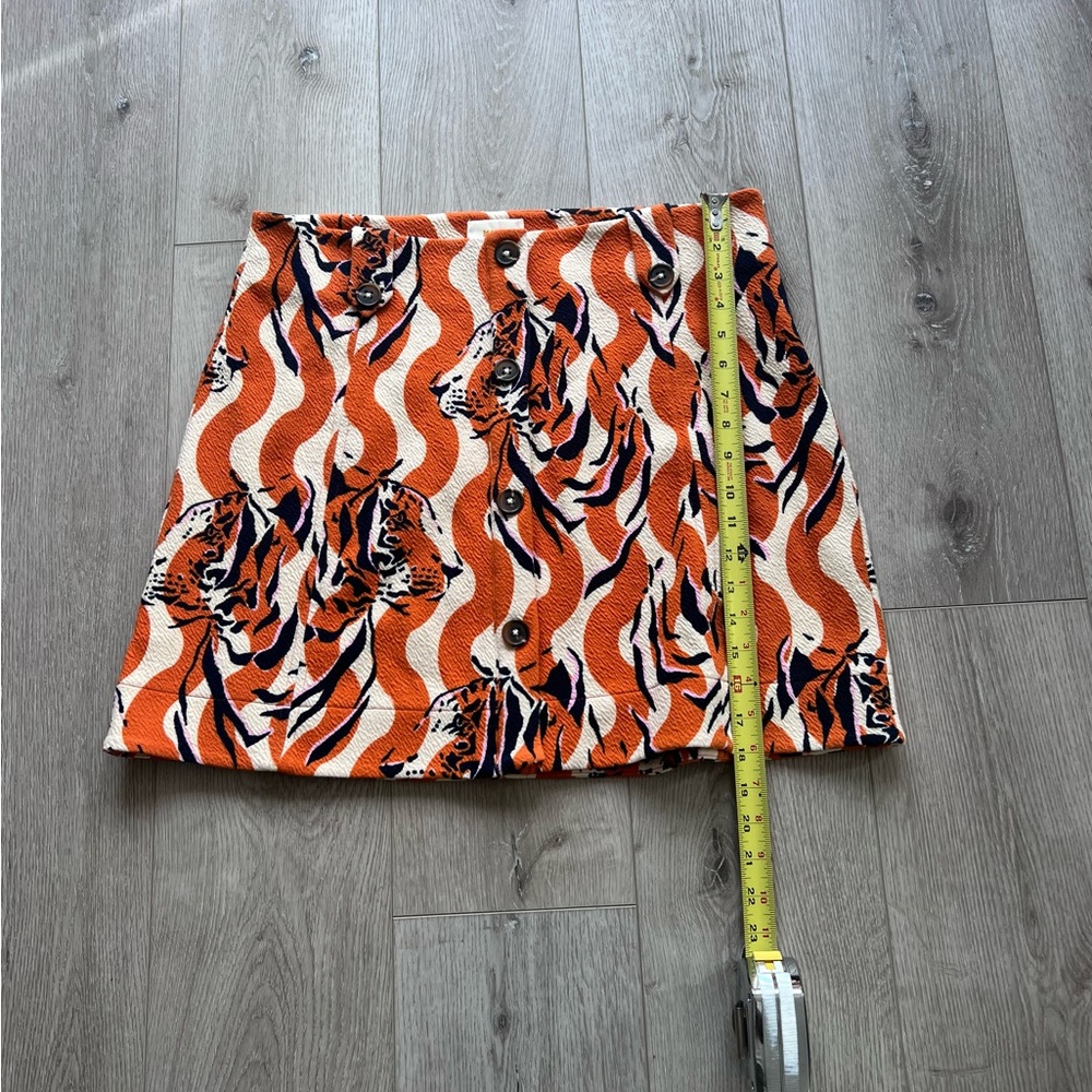 Maeve by Anthropologie Orange Tiger Print Skirt